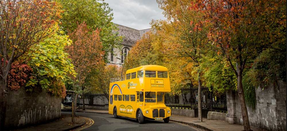 Vintage open-top double decker